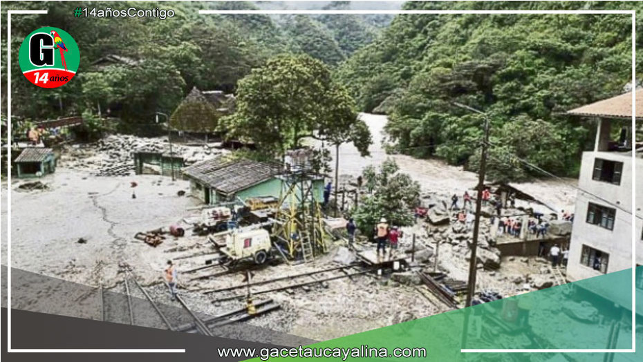 Un desaparecido y considerables daños deja huaico en el pueblo de Machu Picchu