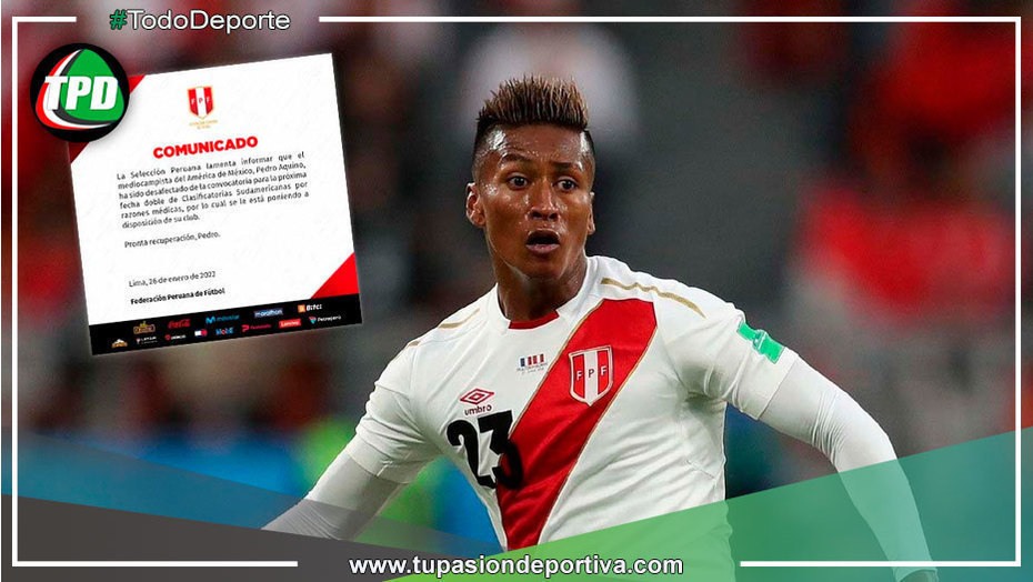 Pedro Aquino no estará ante Colombia y Ecuador por lesión