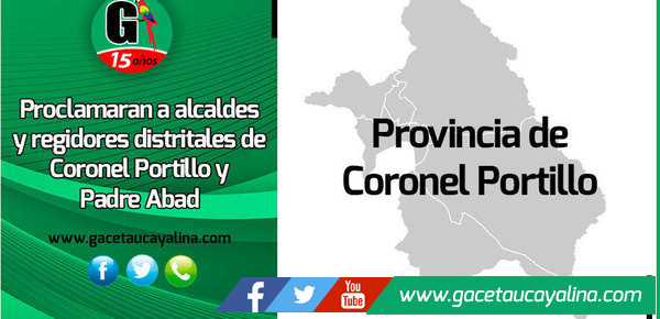 Mañana proclamaran a alcaldes y regidores distritales de Coronel Portillo y Padre Abad 