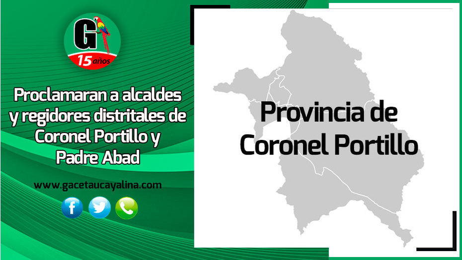 Mañana proclamaran a alcaldes y regidores distritales de Coronel Portillo y Padre Abad