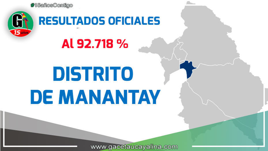 Conozca los Resultados Oficial al 92,718 % en el Distrito de Manantay
