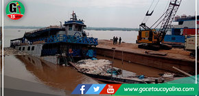 Embarcación de carga sufre accidente y se hunde en el río Ucayali 