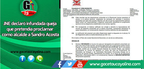 JNE declaró infundada queja que pretendía proclamar como alcalde a Sandro Acosta 