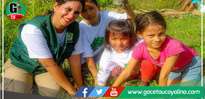 Arborización y educación ambiental en la quinta  fecha del proyecto sembrando oxígeno Curimana 2022
