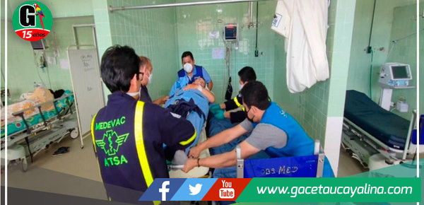 En ambulancia aérea trasladan a policía desde Iquitos a Lima para atención especializada 