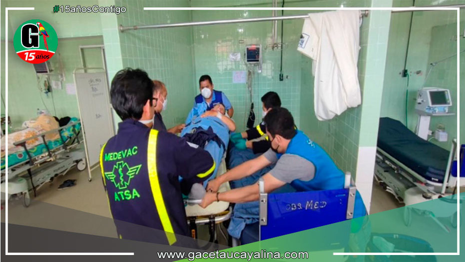 En ambulancia aérea trasladan a policía desde Iquitos a Lima para atención especializada