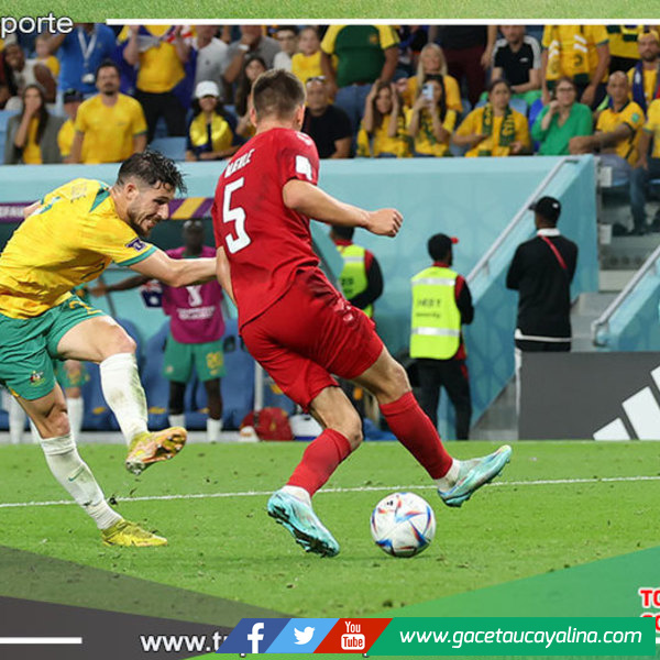 Australia se metió en octavos de final al vencer a Dinamarca por 1 a 0