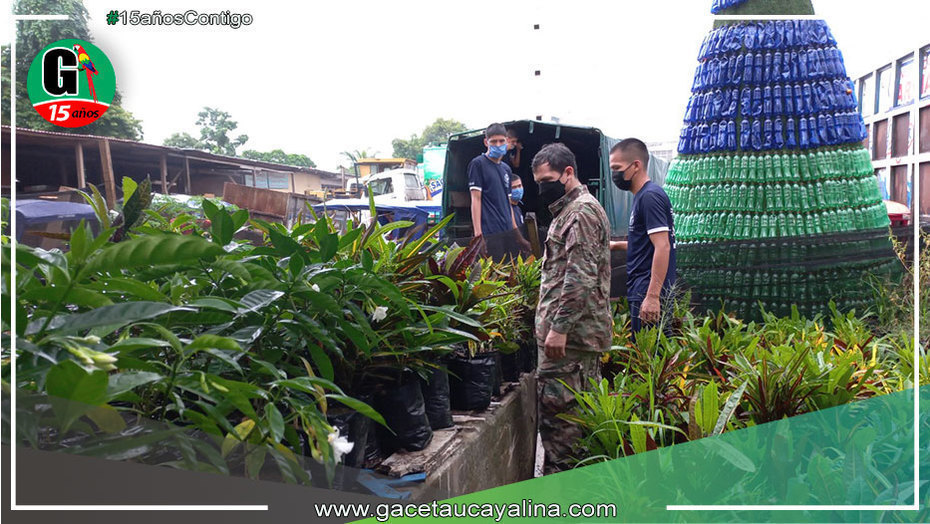 Municipalidad de Yarinacocha dona 100 plantas ornamentales a la FAP