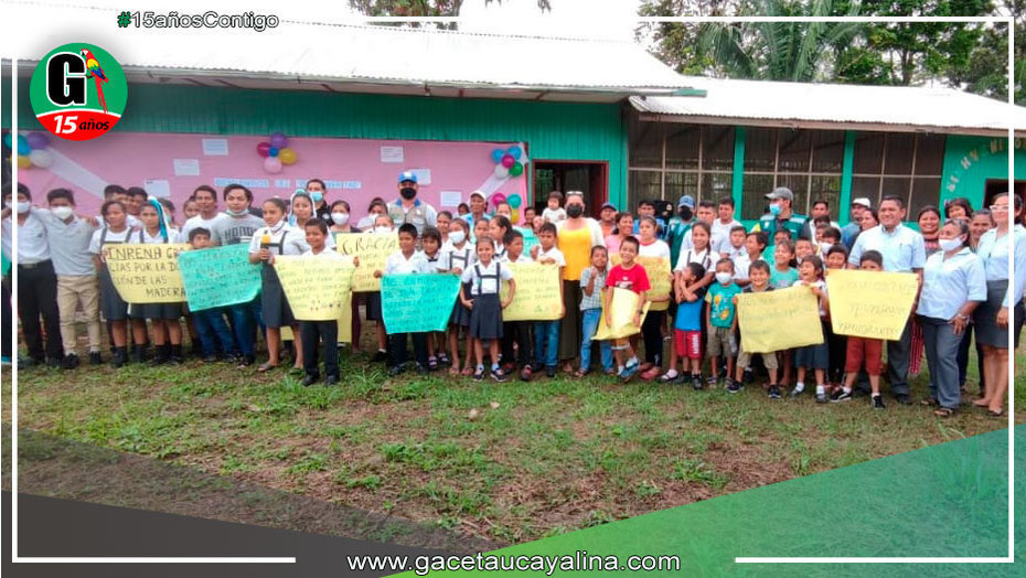 En caserío Isla Libertad inauguran aulas con madera transferida por la Gerencia Forestal del GOREU