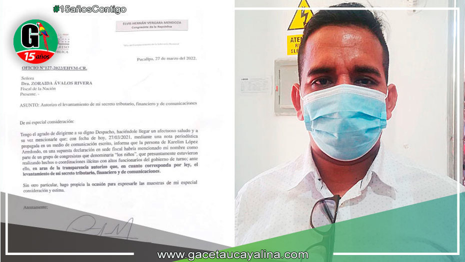 Congresista Ucayalino envía Comunicado aclarando difusión de nota periodistica en el Diario El Comercio