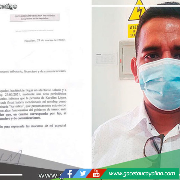 Congresista Ucayalino envía Comunicado aclarando difusión de nota periodistica en el Diario El Comercio