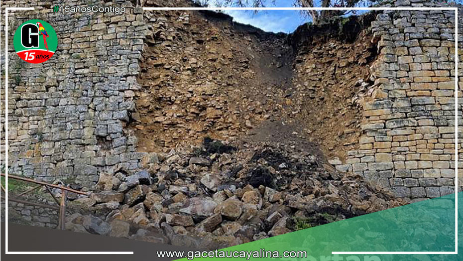 Parte de muro del complejo arqueológico Kuelap colapsó