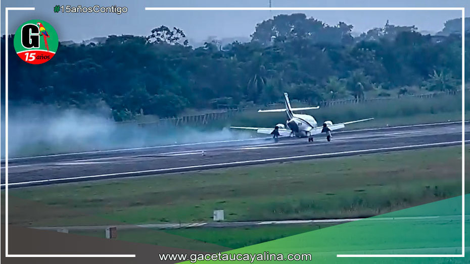 Avioneta perdió neumático durante aterrizaje en aeropuerto de Pucallpa