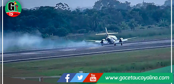 Avioneta perdió neumático durante aterrizaje en aeropuerto de Pucallpa