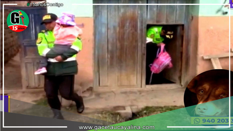 PNP lleva a la escuela a una niña con amputación de una pierna por salvar a un perro de un incendio