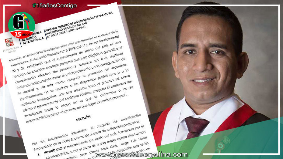 Declaran infundado requerimiento de impedimento de salida del país, a Congresista ucayalino Elvis Vergara