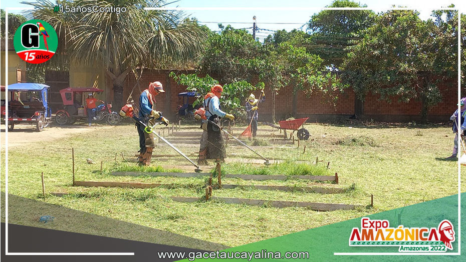 Se realiza mantenimiento en campo ferial y Casa del Adulto Mayor en Yarinacocha