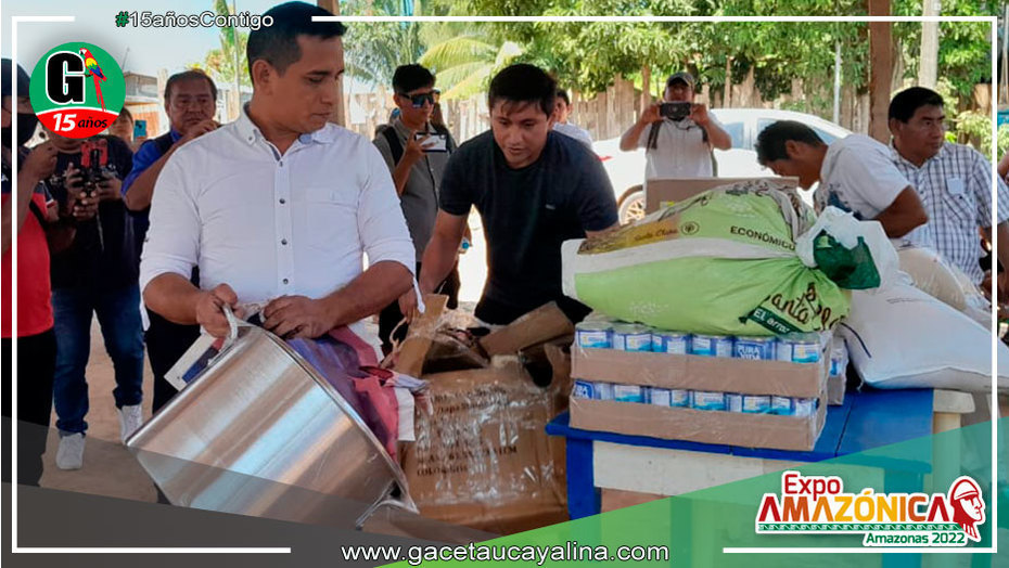 Congresista Elvis Vergara Mendoza, entrega productos de primera necesidad a Comedor Popular en Manantay