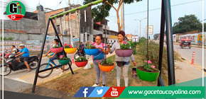 Elaboran adornos con material reciclado en Av. Miraflores - Yarinacocha