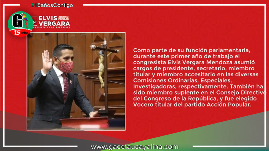 Congresista de la República Elvis Hernán Vergara Mendoza informó sobre las gestiones y proyectos de ley hechas por su autoría