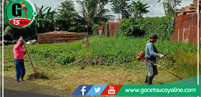 Continúa los trabajos de cultivo y desglosado de maleza en los AA.HH. de Manantay