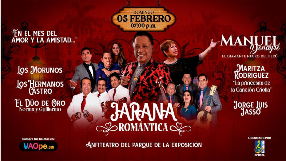 “Manuel Donayre, Los Morunos, Hermanos Castro” por primera vez juntos en una noche romántica y de mucha jarana