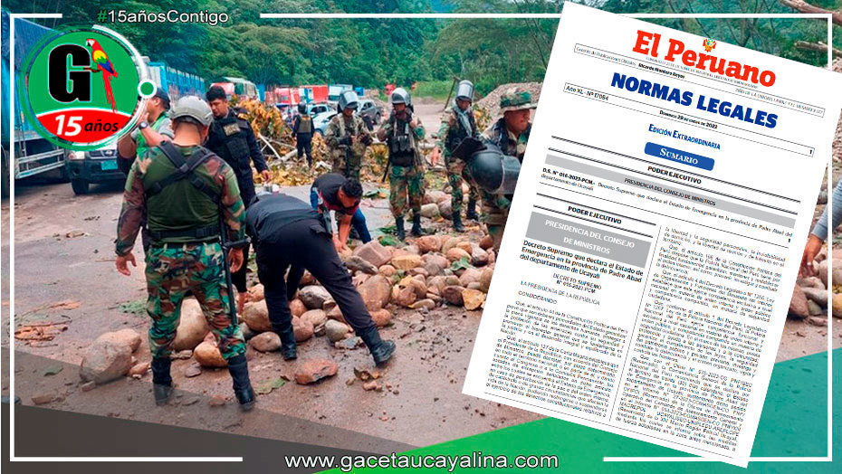 Declaran Estado de Emergencia en la Provincia de Padre Abad