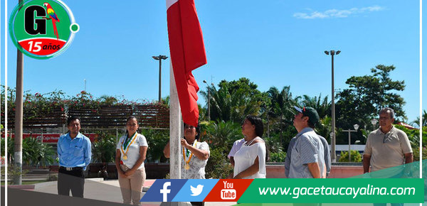 Municipalidad provincial de atalaya reinició ceremonia dominical de izamiento de banderas 