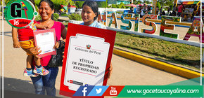 Después de 60 años, familias del distrito fronterizo de Masisea reciben sus títulos de propiedad