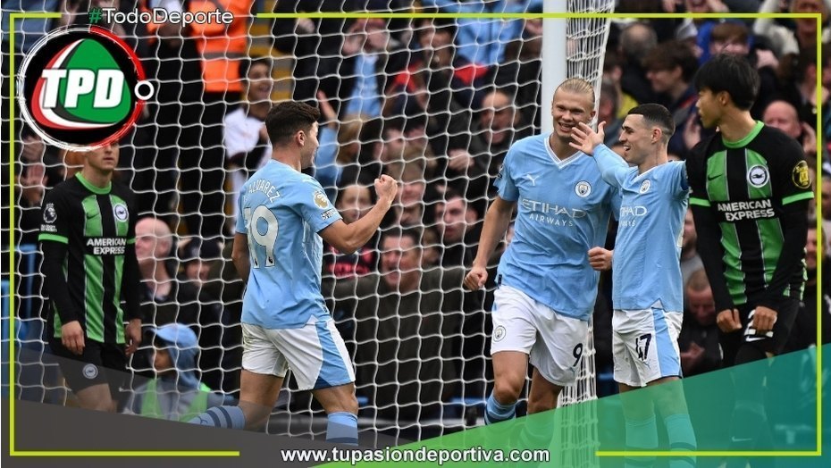 Manchester City venció 2 a 1 al Brighton por la Premier League