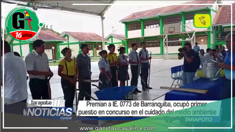 I.E. N° 0773 de Barranquita, se lleva el primer puesto en concurso de Conservación Ambiental