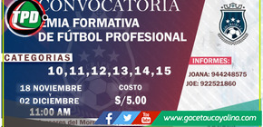 Convocatoria de Fútbol para niños en Chorrillos, Lima. 
