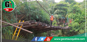 Renuevan Puente Colgante Sargento Lores en Contamana