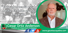 Ya la advertencia estaba hecha, "El delito avanza imparable"