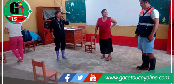 Defensa civil realiza visita a Instituciones Educativas para conocer estado situacional de sus ambientes en Atalaya