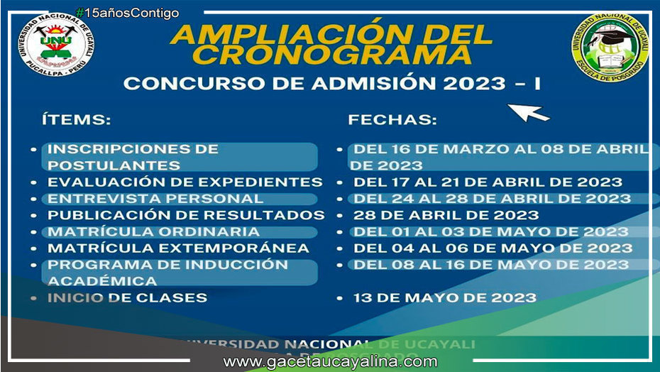 Escuela de Posgrado de la UNU Amplían inscripción de postulantes hasta el 08 de abril