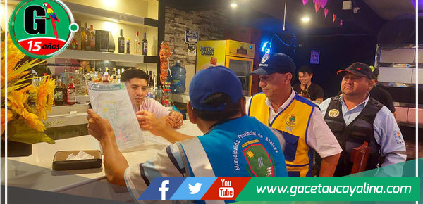 Realizan operativos a bares y discotecas para el cumplimiento de la Ordenanza Municipal en Atalaya