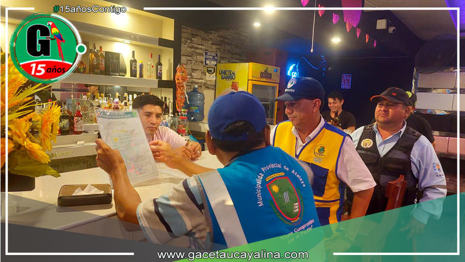 Realizan operativos a bares y discotecas para el cumplimiento de la Ordenanza Municipal en Atalaya