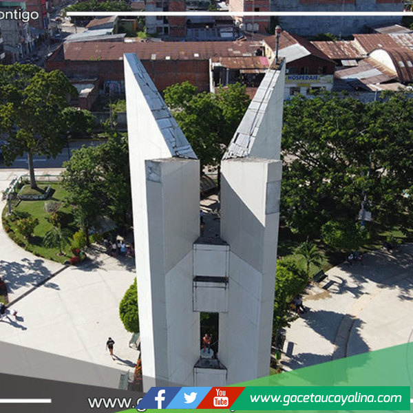 Municipio portillano retirará las mayólicas de porcelanato del obelisco de la plaza mayor de Pucallpa 