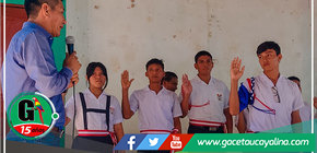 Alcalde de Manantay juramentó a Municipio Escolar de la I.E. Francisco Bolognesi 