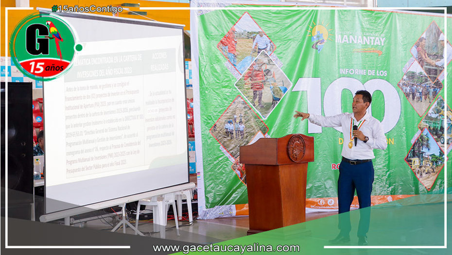 Alcalde de Manantay informó a la población sobre los 100 días de gestión municipal