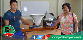 Municipalidad de Atalaya entrega equipo de audio a C.N. de Santa Ana, en Tahuania