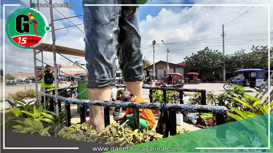 MPCP realizó mantenimiento de pintado al primer monumento “El Chacarero”