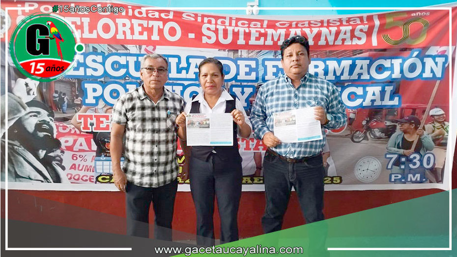 Dirigentes del SUTE Loreto anuncia paro de 24 horas para este jueves