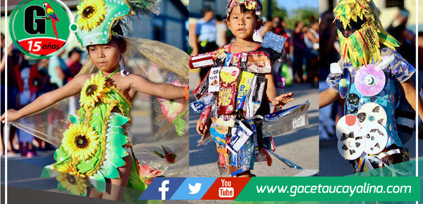 En el distrito de Tahuanía realizaron I Concurso de Trajes reciclables