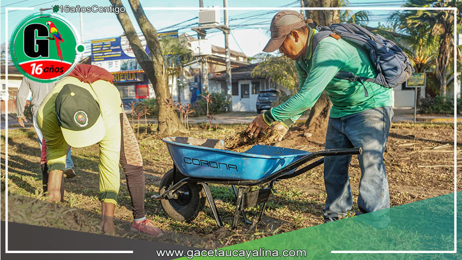 Recuperan espacios de áreas verdes en la Av. Sáenz Peña en la ciudad de Pucallpa