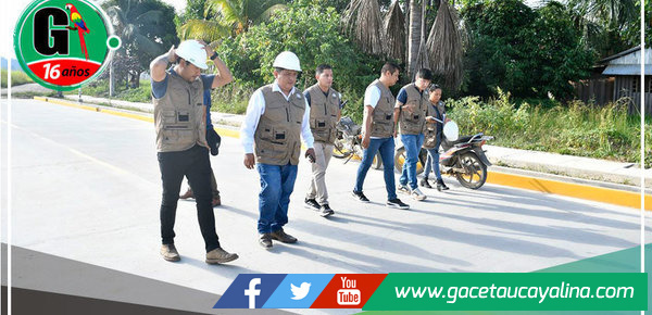 Alcalde de Sepahua inspecciona obras de la Av. Shell y propone fecha de recepción e inauguración