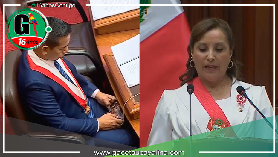 Congresista ucayalino es captado jugando en su celular durante el discurso de la presidenta