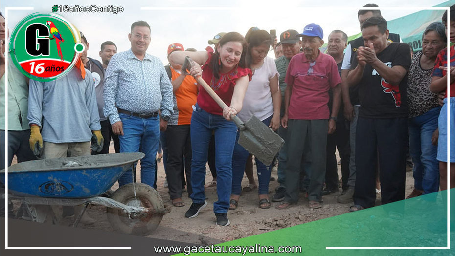 Alcaldesa provincial colocó primera piedra para mejorar el servicio de drenaje pluvial en José Olaya