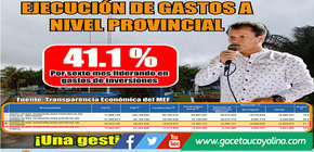 Municipalidad de Tahuania encabeza ejecución del gasto en la provincia de Atalaya